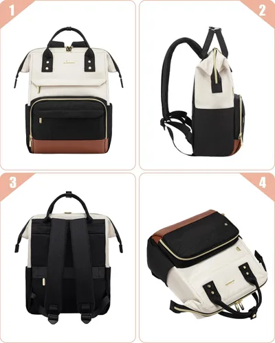 Miniatura 5 de LOVEVOOK Mochila de moda para mujer, Beige-negro-marrón, Elegante