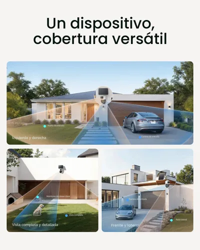 Miniatura 3 de eufy Security eufyCam S4 kit de 2 cámaras, cámara de seguridad solar inalámbrica para exterior, cámara Bullet-PTZ de triple lente, 4K UHD