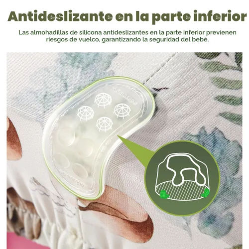 Miniatura 4 de Funda de asiento compatible con asiento Bumbo y Nuby, funda suave y transpirable para bebé, niña y niño, solo funda Bosque