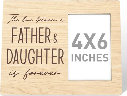 RJYMK Regalo para padre e hija: marco de fotos de madera, el amor entre ellos es para siempre, perfecto para Navidad, cumpleaños, día del padre,