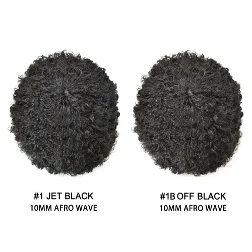 Miniatura 6 de Afro Toupee para hombres negros, cabello humano rizado afroamericano para hombre, sistema de cabello para toda la piel, base de poliuretano, unidad