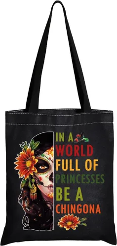 Miniatura 11 de JXGZSO Bolsa de cosméticos para dama mexicana en un mundo lleno de princesas Be a Mexican Makeup Bag Badass Women Gift, En un mundo HCB