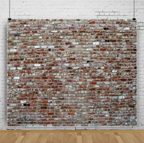 Miniatura 3 de Laeacco Fondo de pared de ladrillo vintage de 12 x 10 pies, estilo retro, fondo de pared de ladrillo rústico, para recién nacidos, niñas, adultos