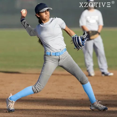 Miniatura 3 de XZQTIVE Conjunto combinado de calcetines de béisbol y softbol y cinturón de béisbol y sóftbol, calcetines de fútbol hasta la rodilla para niños