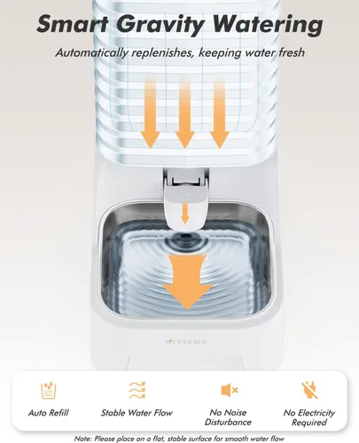 Miniatura 8 de Dispensador automático de agua para perros con grifo patentado, dispensador de agua para gatos de gran gravedad de 6 litros con asa, filtro y base