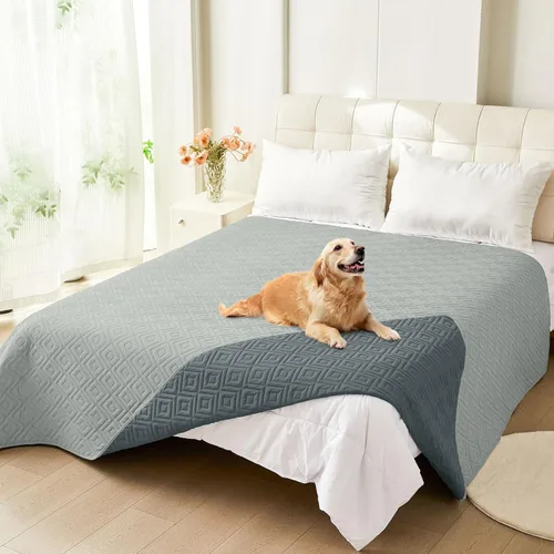Miniatura 73 de hyha Manta impermeable para perro, manta suave para cama de perro, manta para mascotas, funda de sofá impermeable lavable para perros, fundas Gris