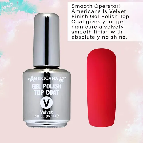 Miniatura 3 de Americanails - Capa superior de esmalte de gel, acabado aterciopelado, (0.5 onzas), fórmula original de doble curado para máxima adherencia, larga