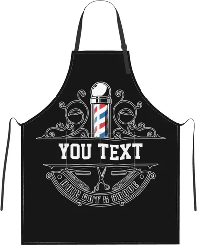 Miniatura 28 de Delantal de barbería personalizado para hombres y mujeres, delantal de texto personalizado con bolsillos, delantal ajustable personalizado