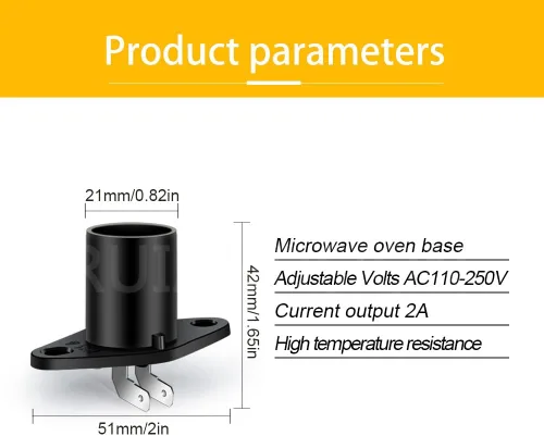 Miniatura 5 de Ruiandsion Bombilla de microondas Z187 T170 Soporte Base Reemplazo para Horno Universal Microondas Pera Lámpara Socket-W01