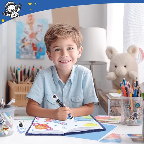 Miniatura 4 de homicozy Diarios del espacio exterior para niños y niñas con cerradura y llaves, diario mullido para niños con 160 páginas rayadas, cuaderno secreto