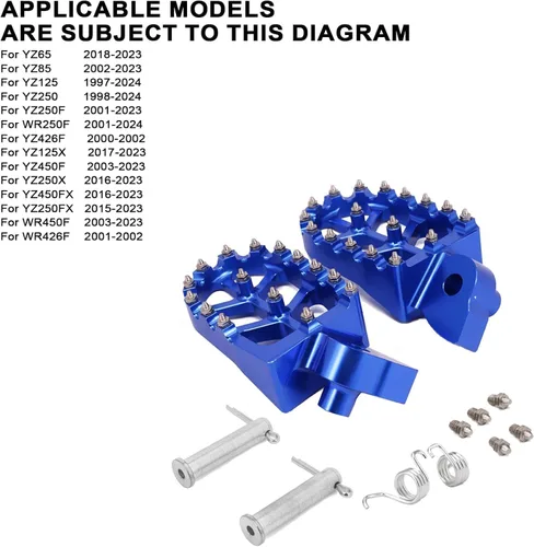 Miniatura 2 de JFG RACING Estriberas CNC para motocicleta de cross, estriberas de pedal de descanso CNC para YZ65 18-23/YZ85 02-23/YZ125 97-23/YZ250 98-23/YZ250F