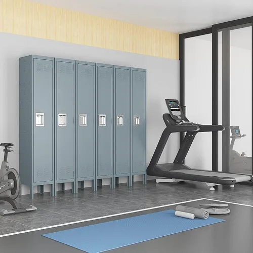 Miniatura 6 de Casillero de Metal para el Hogar, Vestidor, Gimnasio, Casilleros de Almacenamiento de Acero de 65.98" para Empleados, Gabinete con Cerradura con 1