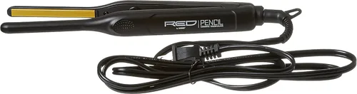 Miniatura 9 de Red by Kiss Plancha plana de lápiz de 0.3 pulgadas, alisadora de pelo de turmalina de cerámica de 3/10 pulgadas para cabello fino, corto y peinado