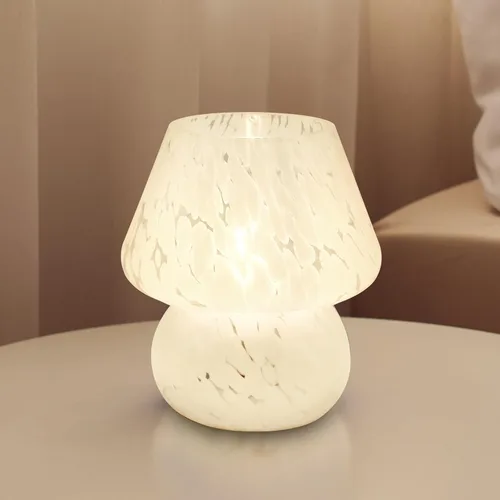 Dawnwake Lámpara de mesa con forma de hongo para dormitorio, pequeña lámpara de noche de escritorio para sala de estar, decoración de hongos, lindas