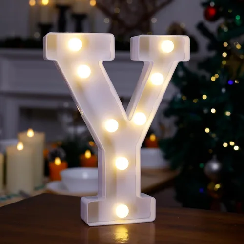 Miniatura 38 de Letrero LED de Marquesina con Letras Iluminadas, Letrero del Alfabeto Iluminado, Luces LED de Letras con Batería para Luz Nocturna, Boda