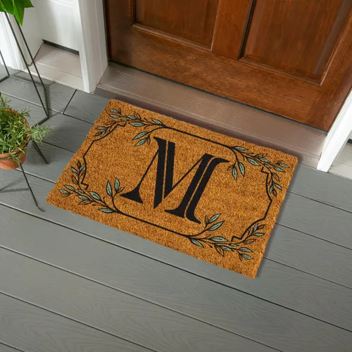 Miniatura 50 de Evergreen Flag Alfombra de puerta de fibra de coco monograma Letra B Alfombra para puerta delantera para interiores y exteriores 71x41 cm