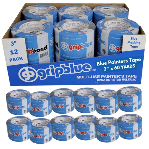 Miniatura 8 de Cinta de Pintor Azul de 2 Pulgadas de Ancho, a Granel - 24 Rollos de Cinta de Enmascarar, "Grado Profesional" - Produce Líneas Exactas en Paredes