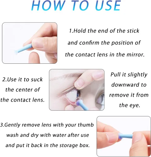 Miniatura 4 de 16 PCS Herramienta de eliminación de lentes de contacto Inserción Eliminador de contacto ocular émbolo de ventosa Insertador de lente para lentes