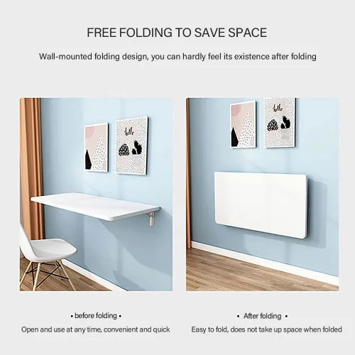 Miniatura 5 de Mesas plegables, banco de trabajo plegable para montar en la pared, mesa de madera montada en la pared, soporte resistente, mesa de pared estable
