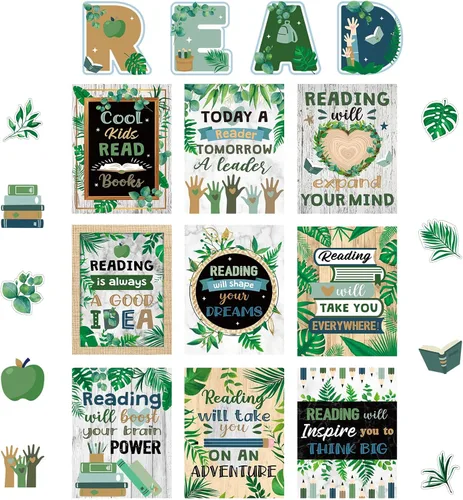 Miniatura 9 de Zonon 45 Piezas Composición Lectura Decoraciones de Aula Lectura Tablón de Anuncios Póster Banner Juego Primaria Impresiones Educativas Póster
