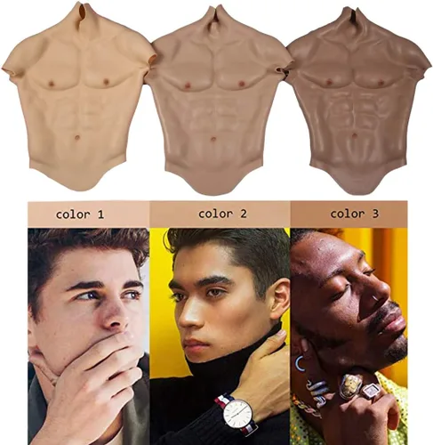 Miniatura 5 de Traje de cuerpo de silicona muscular falsa realista con textura de piel realista, para cosplay, accesorios de Halloween