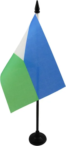 Miniatura 59 de AZ FLAG Sierra Leone Bandera de mesa 5'' x 8'' - Bandera de escritorio de Sierra Leona 21 x 14 cm - Bastón y base de plástico negro