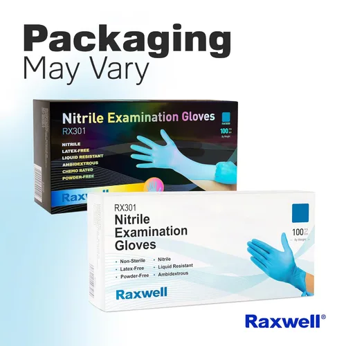 Miniatura 4 de Raxwell Guantes de nitrilo grandes, protección para examen resistentes a productos químicos, guantes desechables grandes, con agarre texturizado