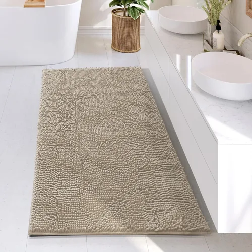 Miniatura 48 de Hearth & Harbor Alfombras de baño, tapete de baño de chenilla - Alfombras de baño lavables a máquina para baño con respaldo antideslizante de goma