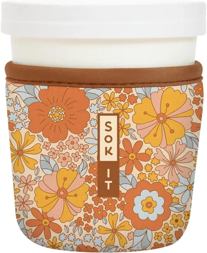 Miniatura 186 de Sok It IceCreamSok - Funda de neopreno aislada (flores abstractas, pintas de helado cónicas)