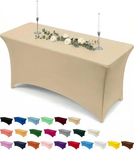 Miniatura 83 de Utopia Kitchen Mantel rectangular de spándex de 4 pies [1 unidad, negro] 200 GSM elástico, ajustado, lavable y resistente a las arrugas, cubierta