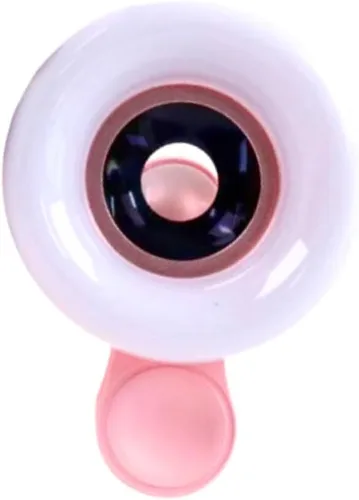 | Lente macro, lente macro para iPhone, mini anillo de luz macro, lente de cámara de teléfono, lente de aumento, accesorios de fotografía, Rosado