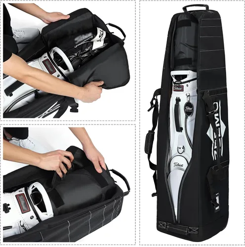 Miniatura 3 de ZEEMO Golf Travel Bag, Mid-Open Protective & Wheeled Airline-Approved Case for Clubs, Stand&CartBag, Waterproof Soft-Sided Cover Made of Heavy Duty