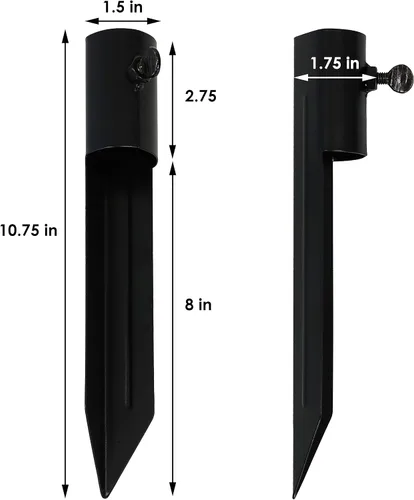 Miniatura 3 de Sunnydaze Estacas de jardín para luces al aire libre – Estaca de metal para luces solares y antorchas de llama viva – Estaca de antorcha de acero