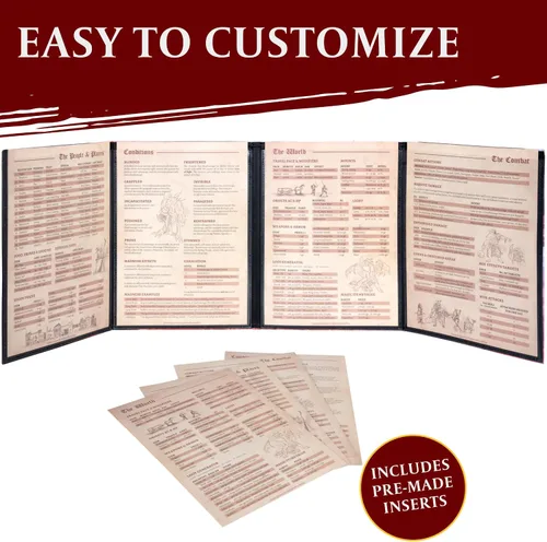 Miniatura 3 de DND DM Screen 5e – D&D Dungeon Master pantalla impresa a todo color con insertos personalizables – Dungeons and Dragons GM / Game Master Accesorios