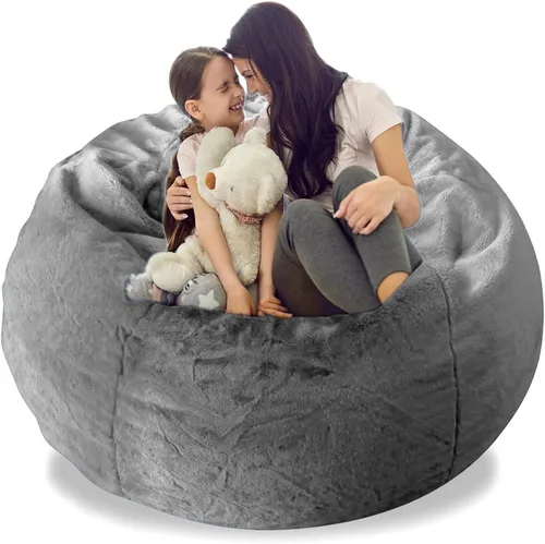 Miniatura 8 de Funda para silla de puf gigante para adultos (sin relleno, solo funda), cómoda funda de terciopelo holandés de 6 pies, funda de sofá mullida