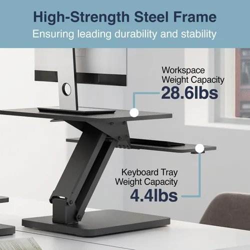 Miniatura 7 de Desky Elevador de escritorio ajustable Zero - Estación de trabajo de pie ajustable de 6.3 a 17.3 pulgadas - Elevador ergonómico de escritorio - Negro