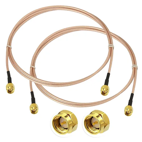 Miniatura 7 de Superbat Paquete de 2 extensiones de cable SMA, macho SMA a macho SMA macho conector de ángulo recto RG316 puente coaxial, 12 pulgadas
