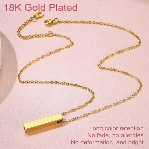 Miniatura 3 de FindChic Collares personalizados con urna para cenizas, barra vertical, gato, luna, reloj de arena, garra de perro, acero inoxidable, chapado en oro