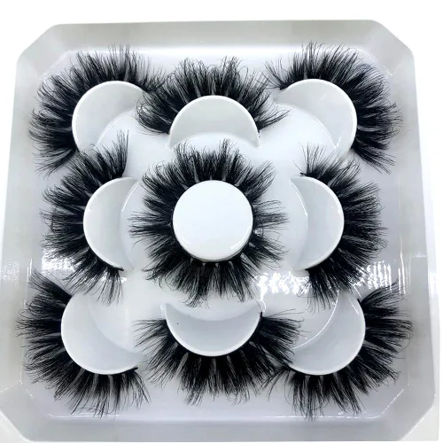 Miniatura 15 de 5 pares de pestañas postizas de visón 3D de 0.98 pulgadas a granel, con caja personalizada, pestañas postizas naturales finas al por mayor (ML-07)