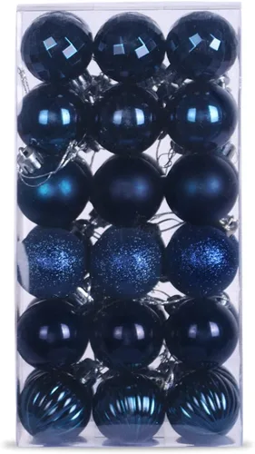 Miniatura 175 de Bolas de Navidad Grandes de 3.2" en Azul Bebé - Adornos para Árbol de Navidad, Bolas Colgantes Inastillables para Cumpleaños, Halloween, Boda