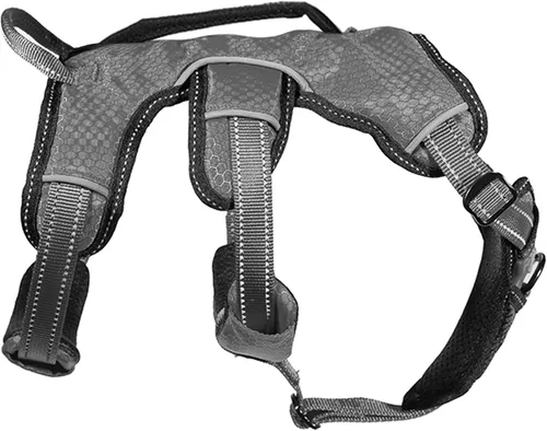 Miniatura 9 de Arnés para perros a prueba de escape, sin escape, de Tuff Pupper Arnés ajustable de 5 puntos para perros Arneses acolchados para perros Gris