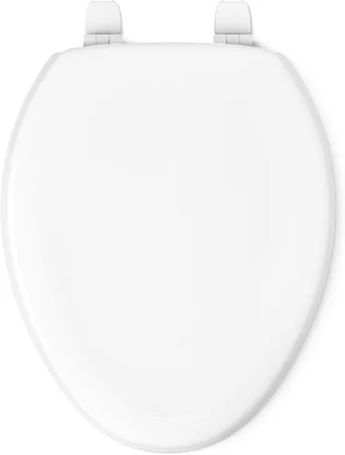 Miniatura 9 de Asiento para inodoro Kohler con tapa, de pino con molduras de madera y bisagras de plástico en color a tono, 4647-0 Blanco