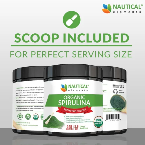 Miniatura 2 de Polvo de espirulina orgánica USDA de alta calidad, espirulina orgánica de algas verdes azules de California y Hawái, 100% vegetariana y vegana, sin