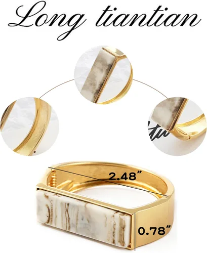 Miniatura 6 de Long tiantian Pulseras de oro de 18 quilates para mujer, pulseras de oro grueso de moda para adolescentes y niñas, pulseras de oro con bisagra