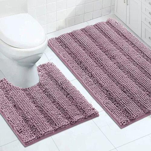 Miniatura 93 de Turquoize Alfombras de Baño de Chenilla Peludas Alfombra de Baño Antideslizante Gruesas Alfombras Peludas para Baño Chenilla Juego de Alfombra