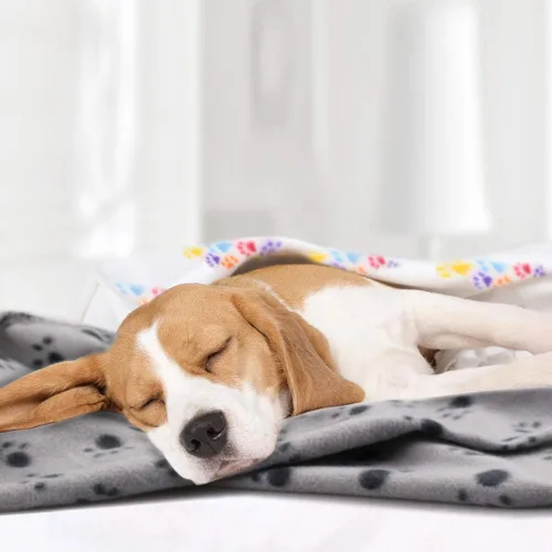 Miniatura 7 de Comsmart Mantas para perros pequeños, paquete de 6 mantas para cachorros, lindas mantas para mascotas con estampado de patas para perro, cachorro