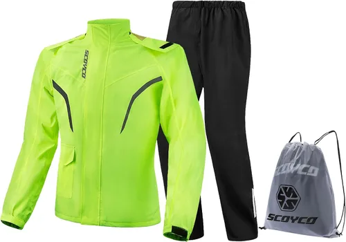 Miniatura 9 de Scoyco Chaquetas impermeables para hombre, chaqueta impermeable ligera para exteriores con capucha
