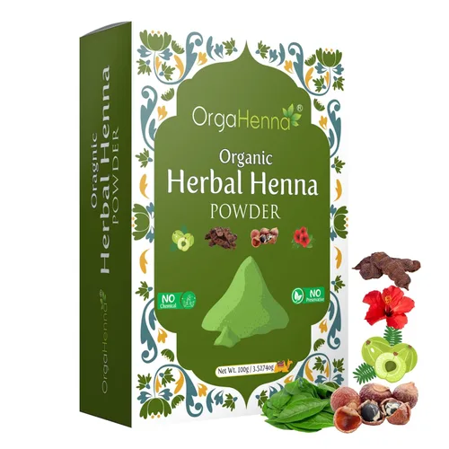 Polvo de henna herbario orgánico para el cabello – 100% puro y natural, color y acondicionador sin químicos – Fortalece, 3.53 oz
