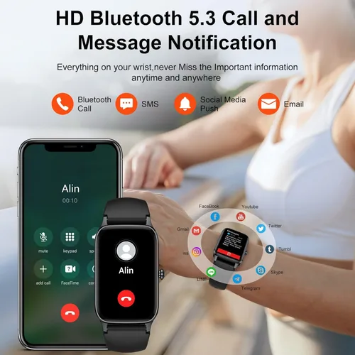 Miniatura 2 de Reloj inteligente para hombres y mujeres, reloj inteligente de 1.57 pulgadas (respuesta/hacer llamadas), rastreador de actividad física con más