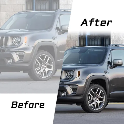 Miniatura 3 de Lentes ahumadas ámbar para guardabarros delantero LED, luces de marcador laterales compatibles con Jeep Renegade SUV 2015 2016 2017 2018 2019 2020
